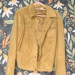 New York & Company Tan Jean Jacket Classic Denim Style